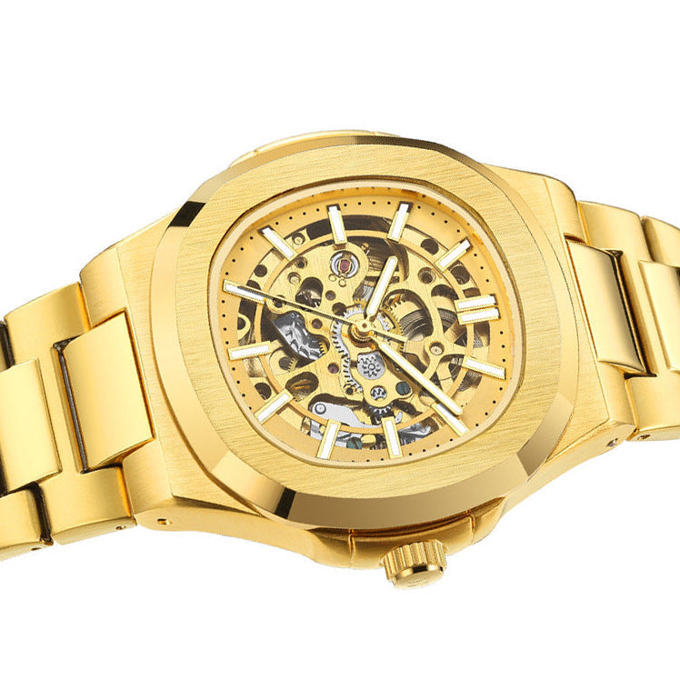 Montre automatique “squelette” – double face, acier